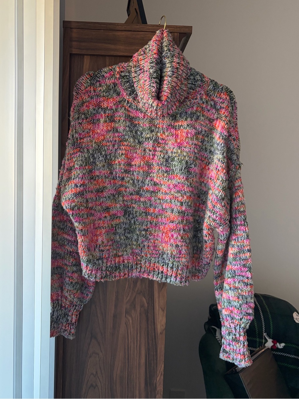 wild fable Pink and Gray Chunky Turtleneck Sweater